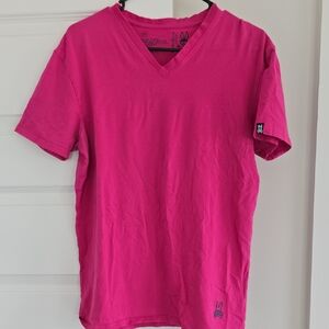 Psycho Bunny Hot Pink V-Neck Tee